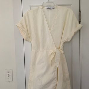 Cream short wrap dress from & other stories